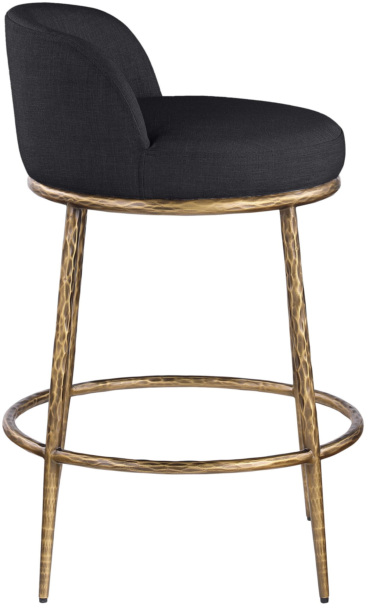 Ferro - Upholstered Counter Stool With Brushed Gold Base