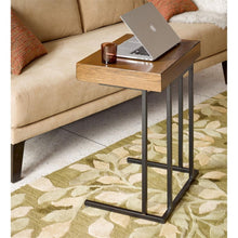 Load image into Gallery viewer, Wynn - Pull Up Table With Storage Compartment - Pecan
