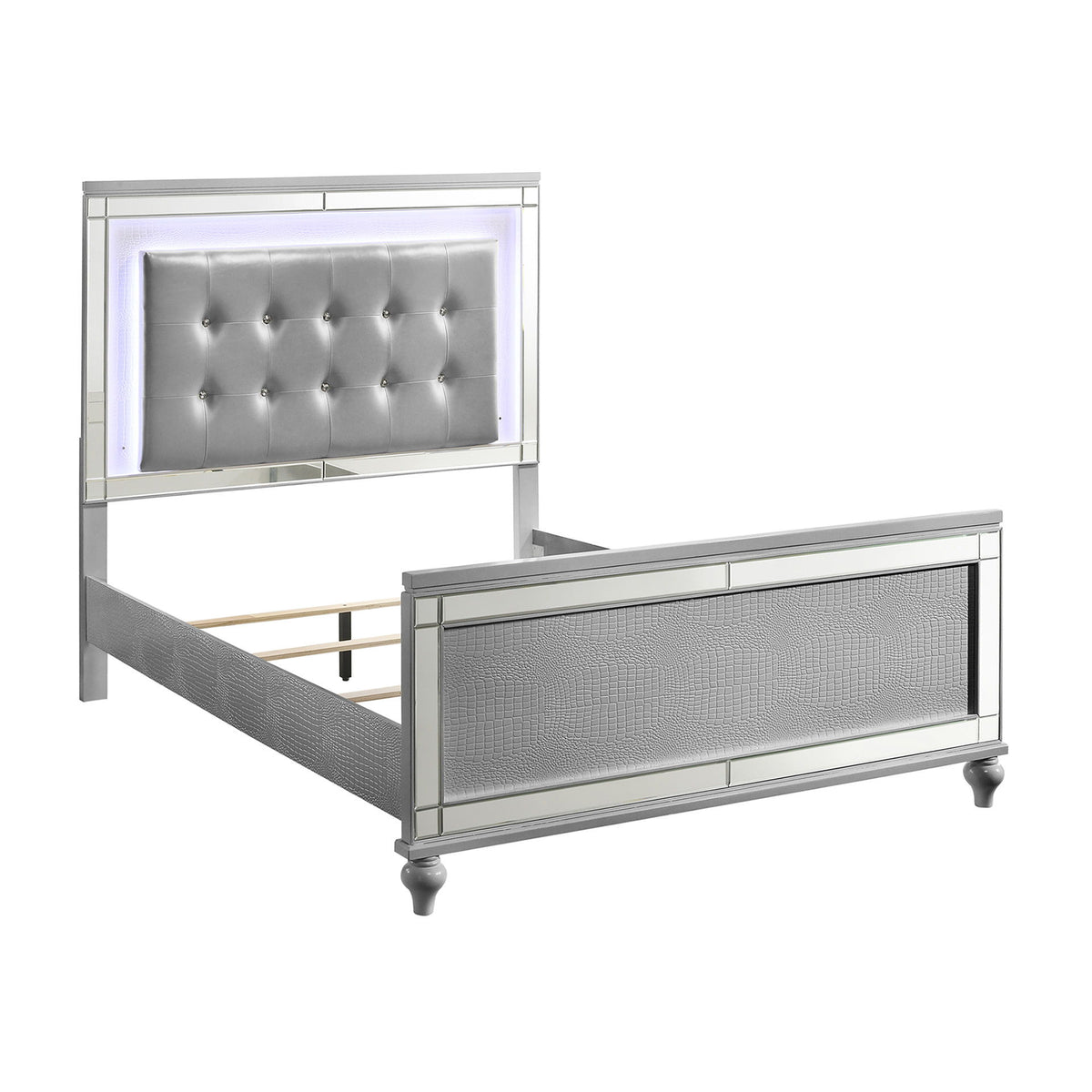 Valentino - 5/0 Queen Lighted Headboard - Silver