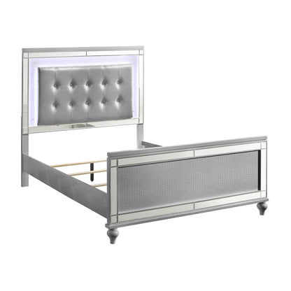 Valentino - 5/0 Queen Lighted Headboard - Silver