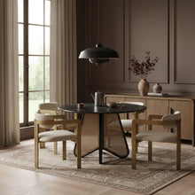 Load image into Gallery viewer, Aurum - Vegan Leather Upholstered Dining Chair With Brushed Brass Base (Set of 2)
