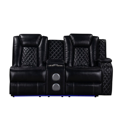 Orion II - RAF Console Loveseat With Power Footrest & Headrest - Black