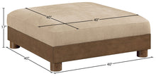 Load image into Gallery viewer, Turin - Chenille Fabric Upholstered Modular Ottoman - Walnut Base
