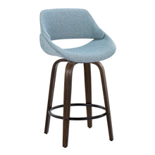 Load image into Gallery viewer, Fabrico - Mid Century Modern Fixed Height Counter Stool &amp; Round Footrest (Set of 2)

