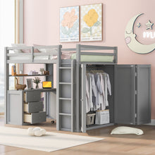 Load image into Gallery viewer, Loft Bed With Drawers, Desk, And Wardrobe

