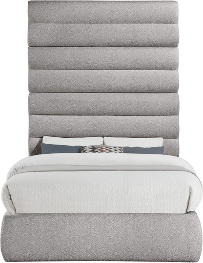 Adam - Boucle Fabric Bed With 89" Headboard