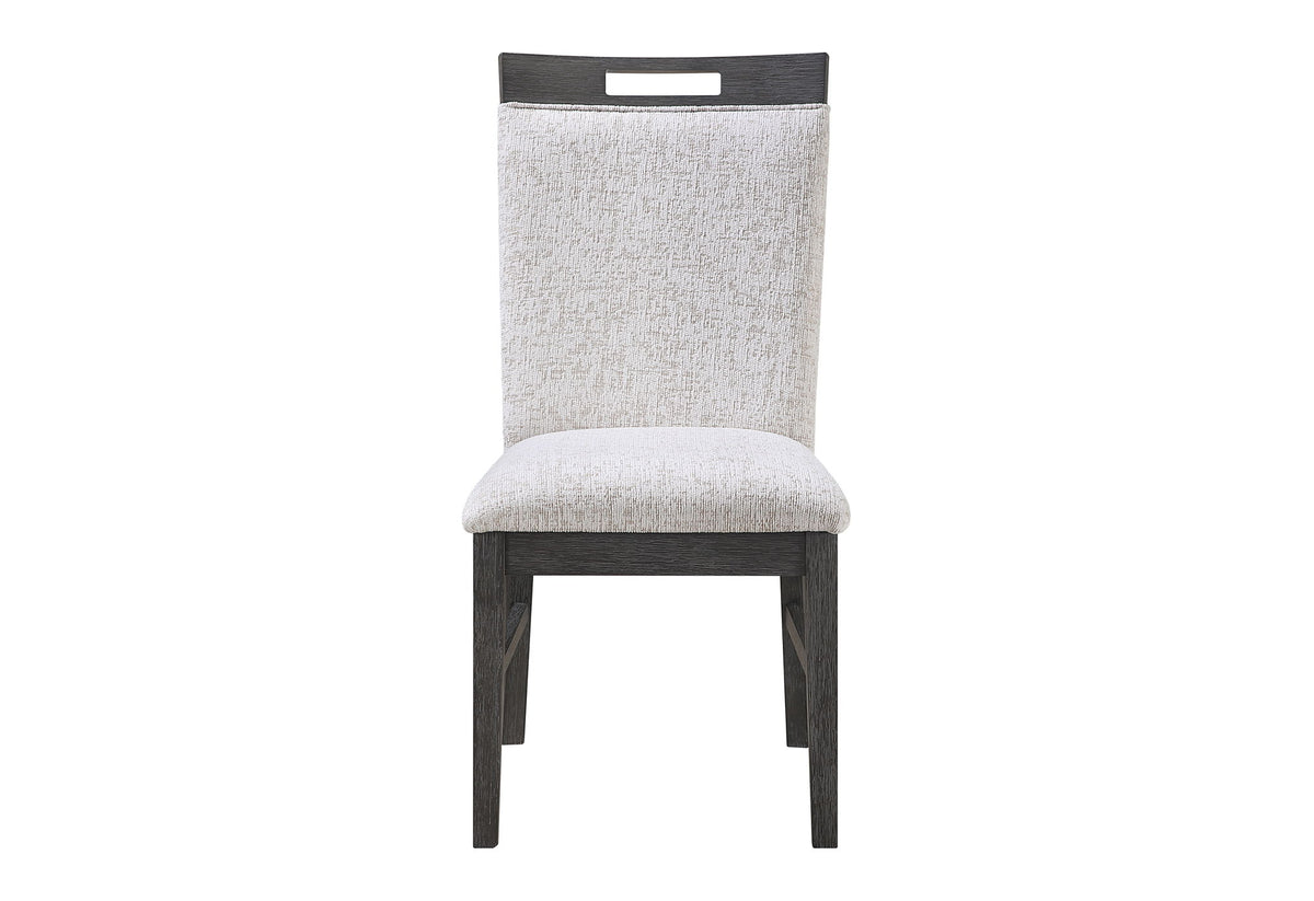 D4238 - 7 Piece Dining Room Set (Dining Table And 6 Dining Chairs) - Clear / Dark Brown / Light Gray
