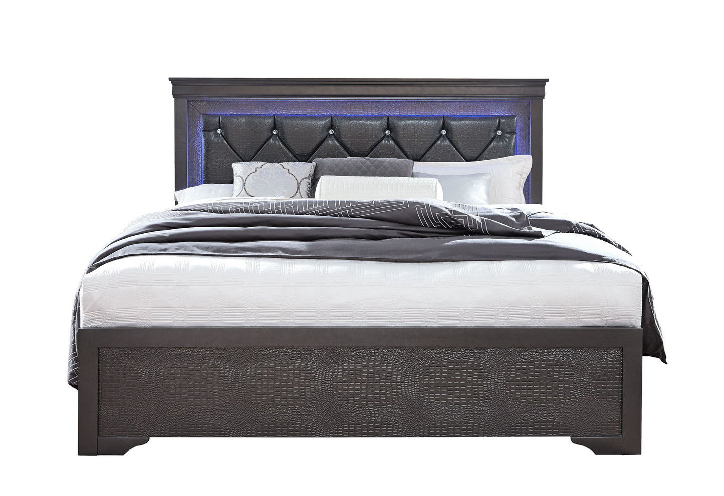 Pompei - Queen Bed / King Bed Side Rails - Metallic Gray
