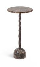 Load image into Gallery viewer, Helix - Genuine Marble Top And Aluminum Base End / Side Table - Brown / Bronze
