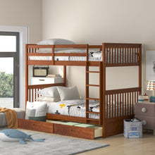 Load image into Gallery viewer, Bunk Bed With Ladders And 2 Storage Drawers
