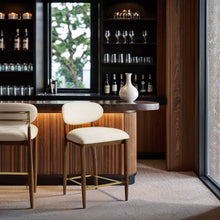 Load image into Gallery viewer, Riccio - Fabric Stool - Walnut Frame
