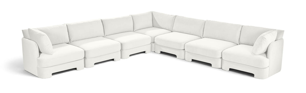Hammond - Velvet Performance Fabric Upholstered 7 Piece Corner Sectional