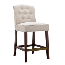 Load image into Gallery viewer, Tufted Counter Stool With Button Tufted Back - Tan
