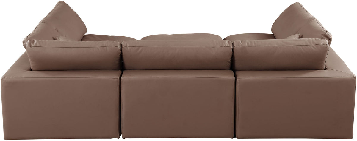 Comfy - 6 Piece Faux Leather Sectional