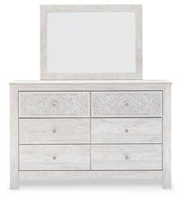 Load image into Gallery viewer, Paxberry - Dresser, Mirror - Medallion Drawer Pulls - Whitewash
