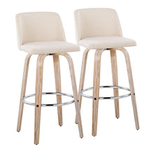 Load image into Gallery viewer, Toriano - Contemporary Fixed Height Barstool With Swivel &amp; Round Footrest (Set of 2)
