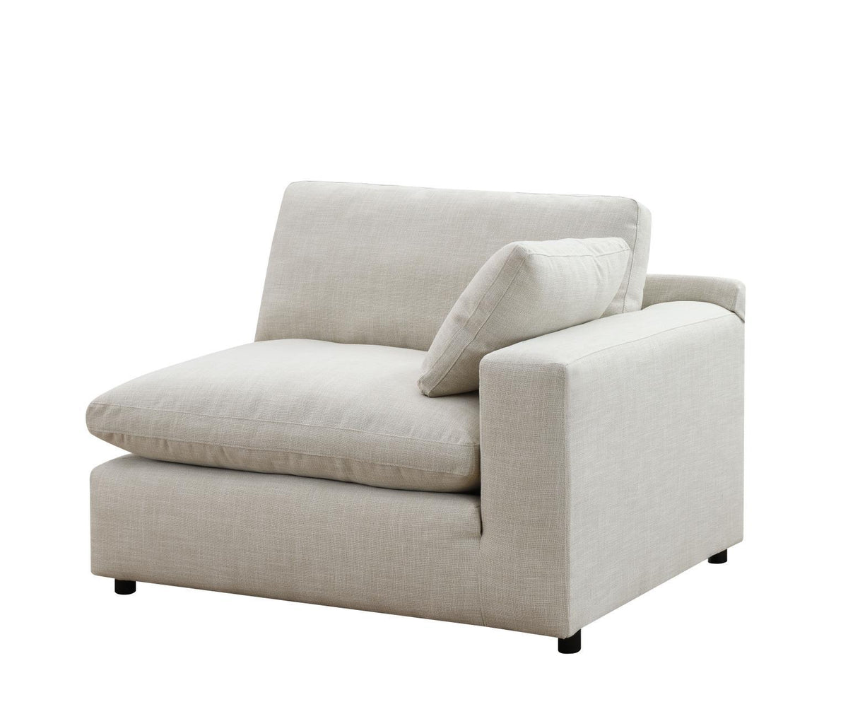 U246 - Linen Right Chair With USB-C Charger - White
