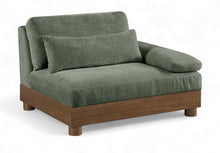 Load image into Gallery viewer, Turin - Chenille Fabric Upholstered Modular Arm Chair - Walnut Base
