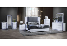 Load image into Gallery viewer, Ylime - King Bed With LED - Smooth White / Dark Gray
