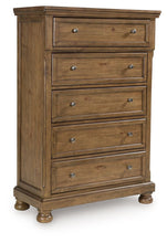 Load image into Gallery viewer, Feddinger - Five Drawer Chest - Medium Brown
