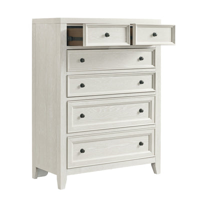6 Drawer Chest With Knobs And Smooth Slides - White