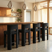 Load image into Gallery viewer, Zuno - Velvet Performance Fabric Upholstered Bar Stool (Set of 2)
