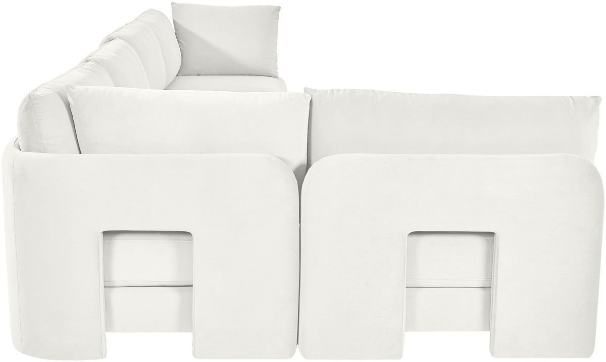 Hammond - Velvet Performance Fabric Upholstered 5 Piece L-Shaped Sectional