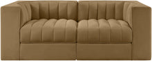 Load image into Gallery viewer, Rummi - Velvet Performance Fabric Upholstered 2 Piece Modular Loveseat
