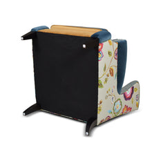 Load image into Gallery viewer, Anya - Boho Chic Wingback Accent Arm Chair - Floral / Leopard / Blue Teal / Yellow Gold
