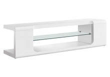 Load image into Gallery viewer, TV Stand, Console, Media Entertainment Center, Storage Shelves, Glossy Contemporary &amp; Modern - White
