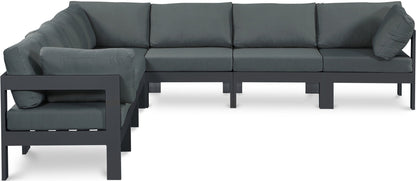 Nizuc - Outdoor Patio 7 Piece Modular Sectional With Gray Frame