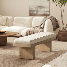 Load image into Gallery viewer, Bella - Upholstered Modern Accent Bench - Ivory White

