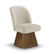 Load image into Gallery viewer, Marlowe - Linen Textured Fabric Upholstered Swivel Dining Side Chair - Stained Brown
