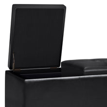 Load image into Gallery viewer, Avalon - Tray Storage Ottoman With Lift Up Lids - Midnight Black
