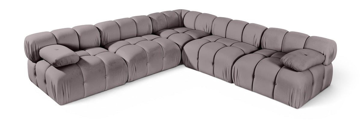 Orin - Velvet Fabric 5 Piece Modular Sectional