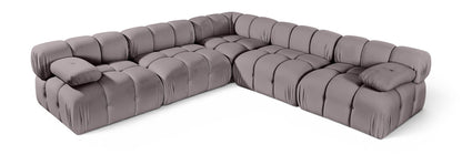 Orin - Velvet Fabric 5 Piece Modular Sectional