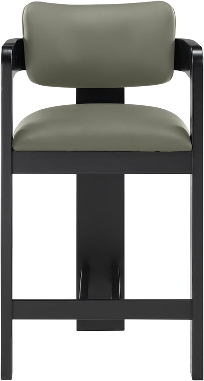 Sacha - Vegan Leather Upholstered Counter Stool With Black Base