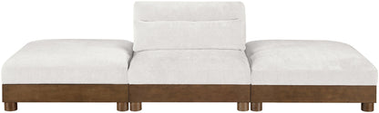Turin - Chenille Fabric Upholstered Modular Sectional - Cream