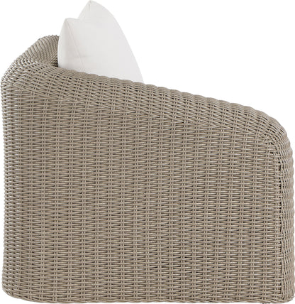 Seacrest - Olefin Water Resistant Fabric And Wicker Outdoor Patio Left Arm Chair