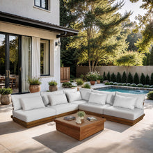Load image into Gallery viewer, Mirella - 5 Piece Water Resistant Fabric Upholstered Outdoor Patio Modular Sectional
