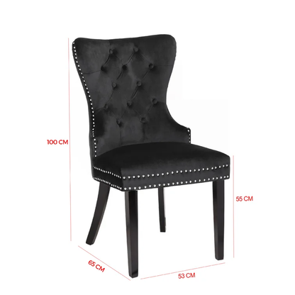 Galaxy Home Erica Wood Legs Dining Chair (Set of 2) in Black