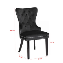 Load image into Gallery viewer, Galaxy Home Erica Wood Legs Dining Chair (Set of 2) in Black
