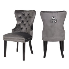 Load image into Gallery viewer, Galaxy Home Erica Wood Legs Dining Chair (Set of 2) in Dark Grey image
