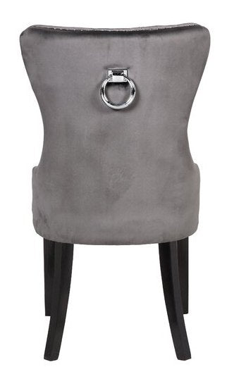 Galaxy Home Erica Wood Legs Dining Chair (Set of 2) in Dark Grey