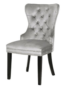 Galaxy Home Erica Wood Legs Dining Chair (Set of 2) in Light Grey