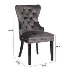 Load image into Gallery viewer, Galaxy Home Erica Wood Legs Dining Chair (Set of 2) in Dark Grey

