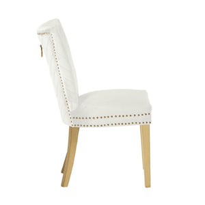 Galaxy Home Eva Gold Legs Dining Chair (Set of 2) in Beige