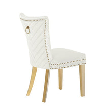 Load image into Gallery viewer, Galaxy Home Eva Gold Legs Dining Chair (Set of 2) in Beige
