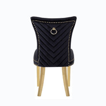 Load image into Gallery viewer, Galaxy Home Eva Gold Legs Dining Chair (Set of 2) in Black

