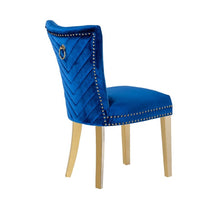 Load image into Gallery viewer, Galaxy Home Eva Gold Legs Dining Chair (Set of 2) in Blue
